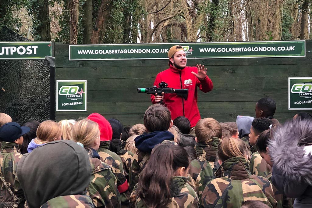 Battlefield Laser Tag briefing at Go Laser Tag London